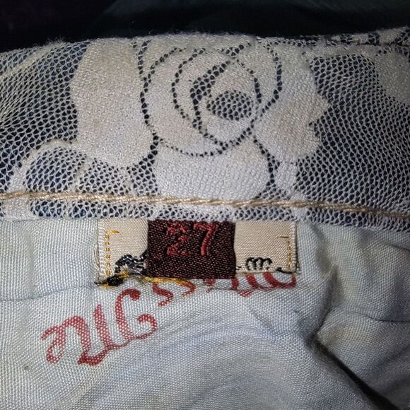 Miss Me Vintage 90s Y2k NWT Lace Pocket Low Rise Boot Cut Denim Jeans Size 27 - Picture 10 of 10